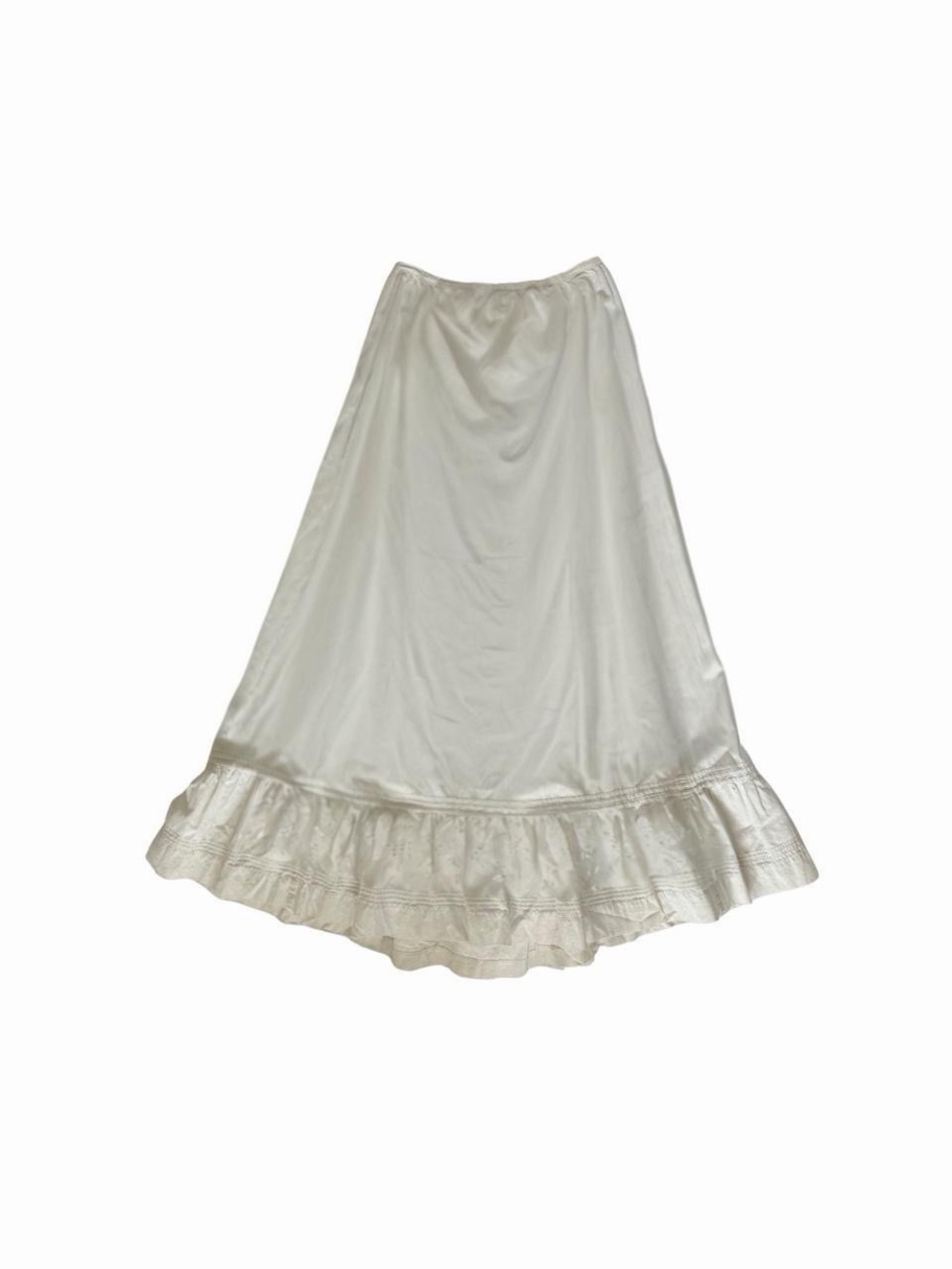 Antique ivory Maxi Skirt with Ruffle Hem